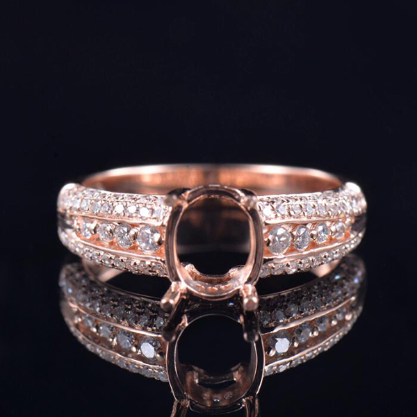 14K Gold Diamond Engagement Ring Setting