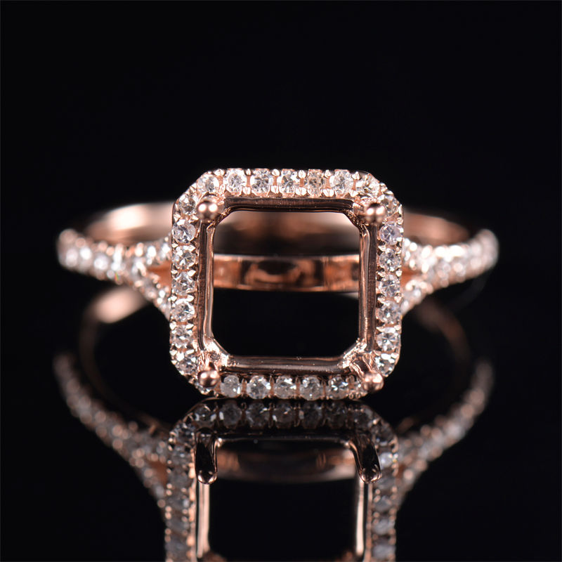 14K Rose Gold Detailed Ring Mounting