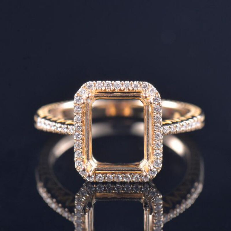 14k Yellow Gold Detailed Ring Setting