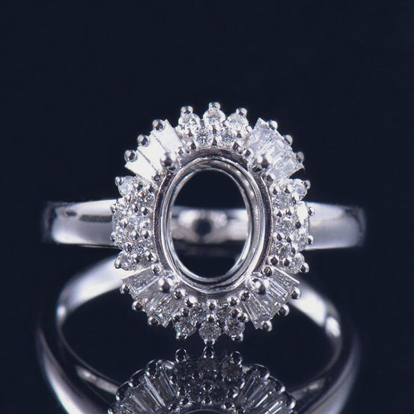 18K Diamond Women Ring Semi Mounting