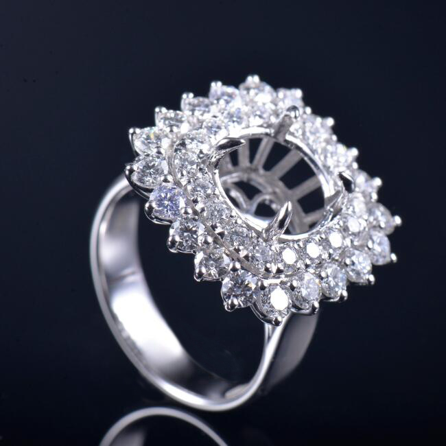 Custom Round 10mm Ring Natural Diamond Semi Mount