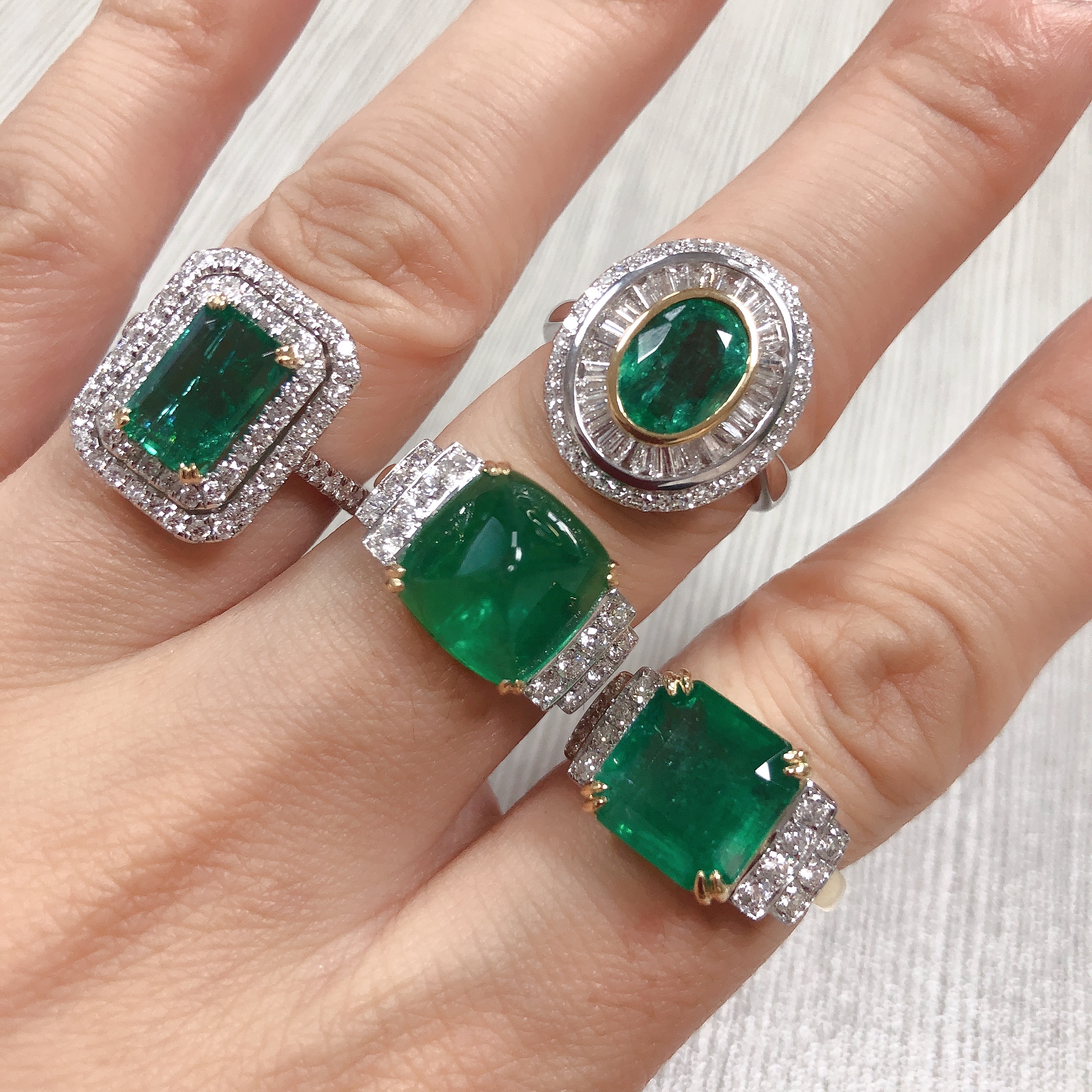 Emerald and Diamond Cocktail Ring