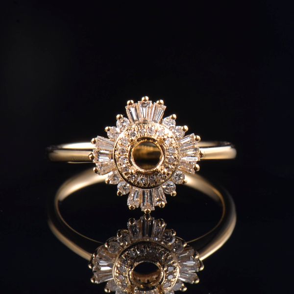 Art Deco Sparkling Bridal Ring Mounting