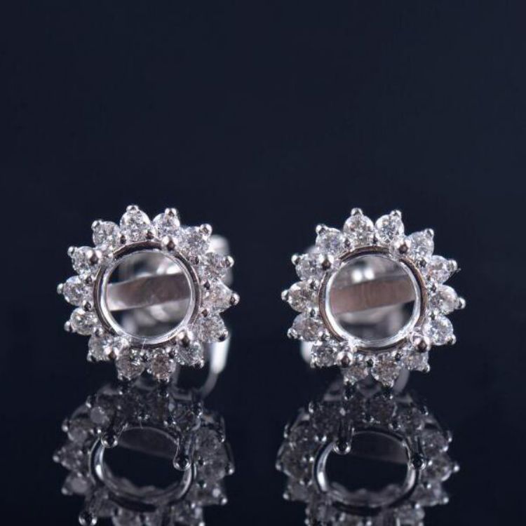 Detailed Screw Earrings Back Semi-Set