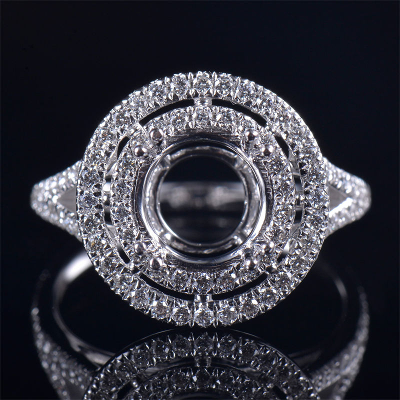 Double Halo Split Shank Ring Setting