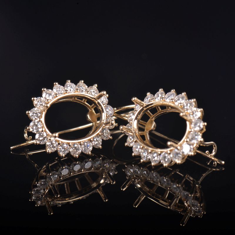 Elegant Fine Lady Semi Mount Earrings