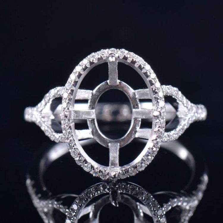 Elegant Women Halo Ring Mounting