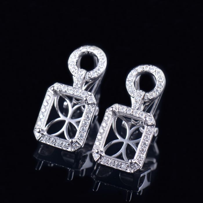 Estate Omega Back Semi-Set Earrings