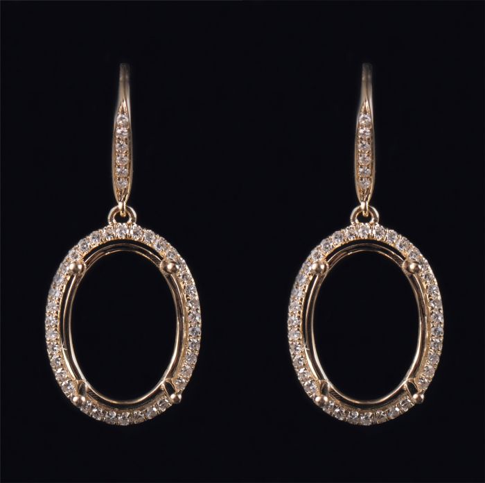 Fine Semi Mount Dangle Hook Earrings