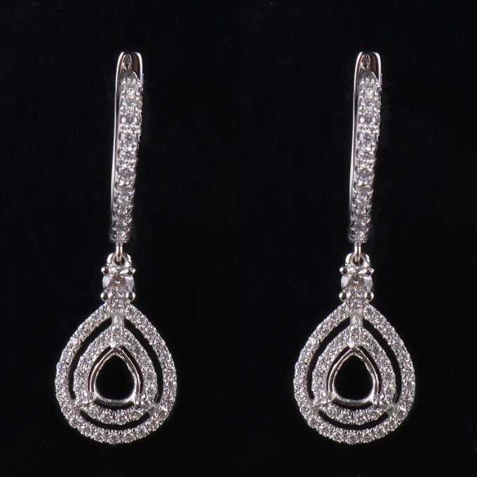 Glamorous Latch Back Earrings Semi Mount