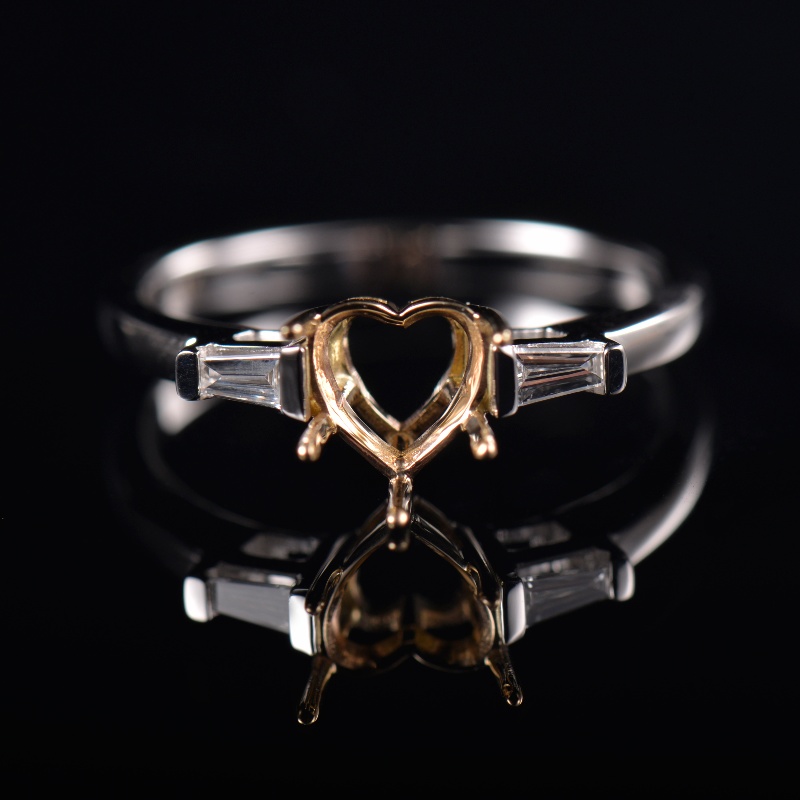 Heart Cut Lab Diamonds Ring Semi Mount