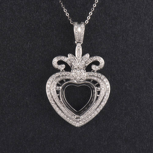 Heart Shape Antique Pendant Semi-Set