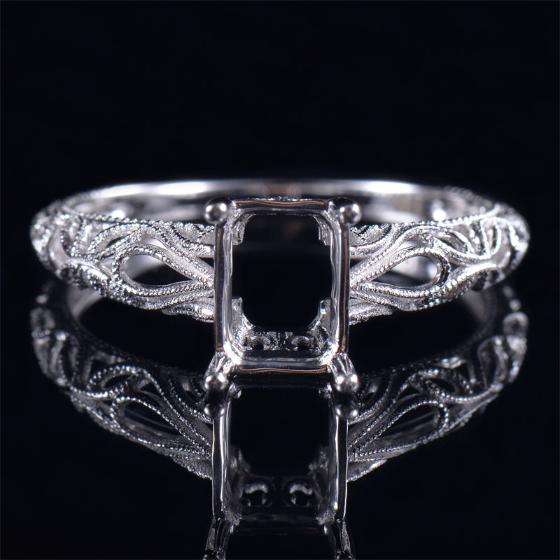 Hollow Milgrain Women Ring Semi-Set