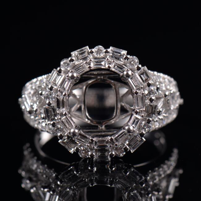 Luxury Art Deco Ring Semi Mount