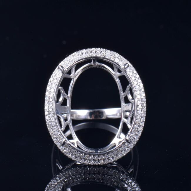 Luxury Big Oval Shape Ring Semi Mount