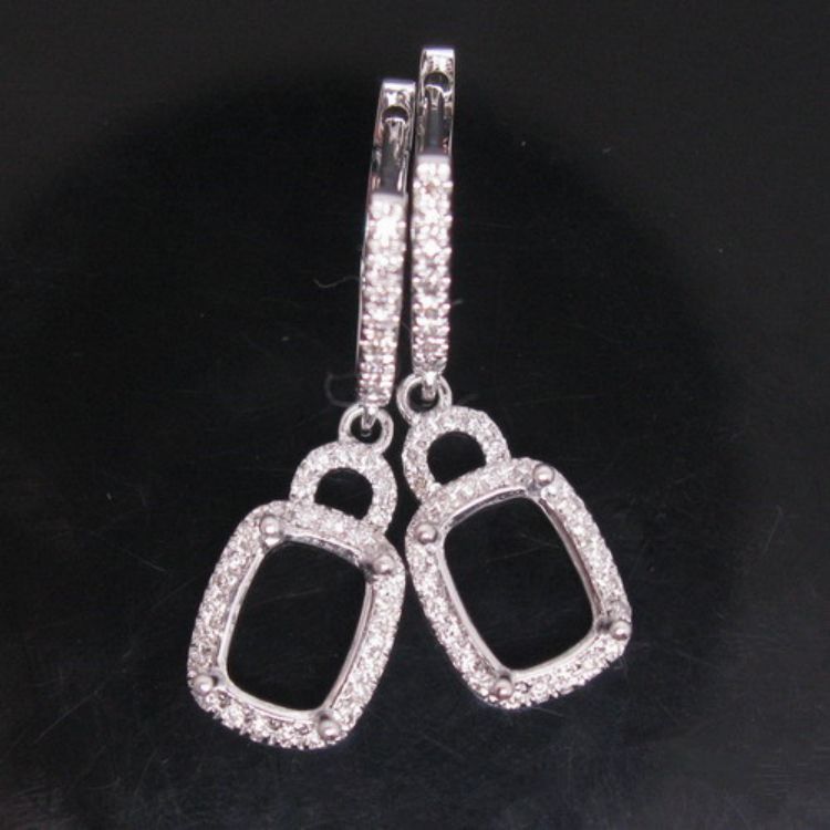 Nice Cushion Cut Earrings Mounting