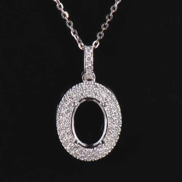 Pave Setting Charm Pendant Semi-Set