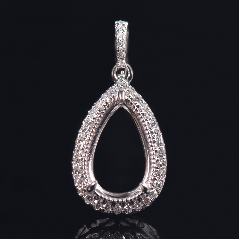 Pear Cut Lab-Grown Diamonds Pendant Semi Mount