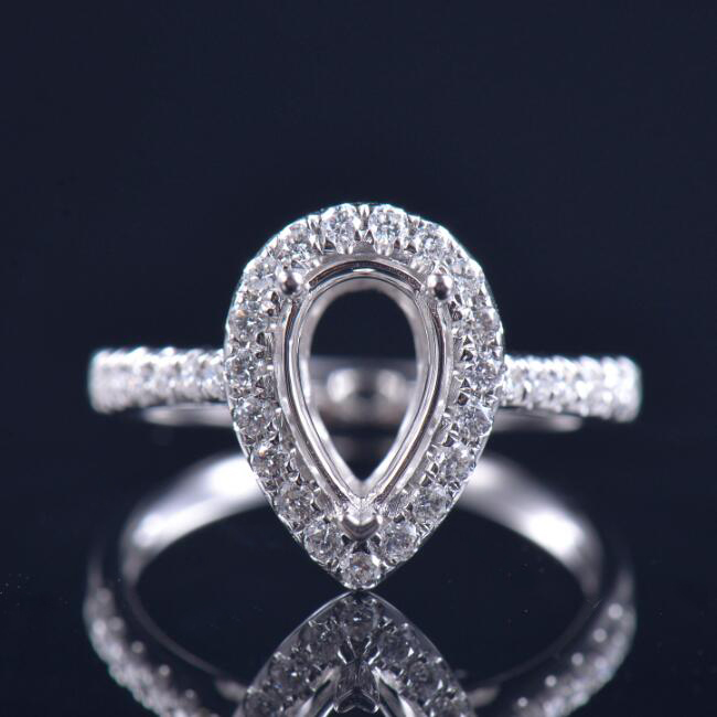 Pear Shape Detailed Ring Semi Mount