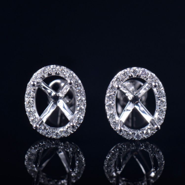 Pretty Sparkling Earrings Semi Mount