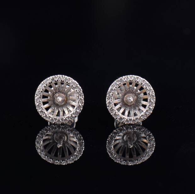 Quality Flawless Halo Earrings Setting