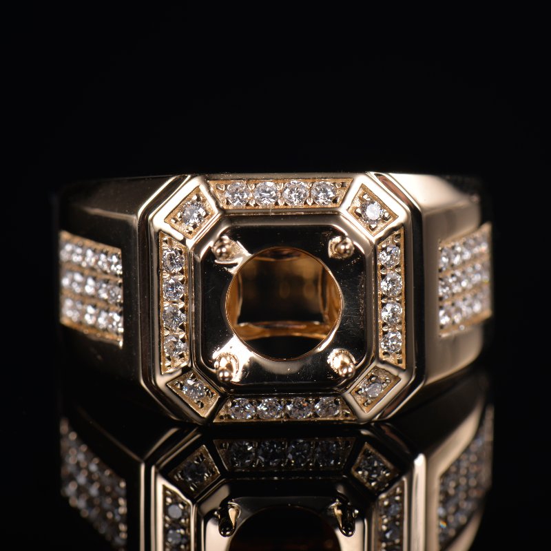 Rare Lab Diamonds Men Ring Semi Mount