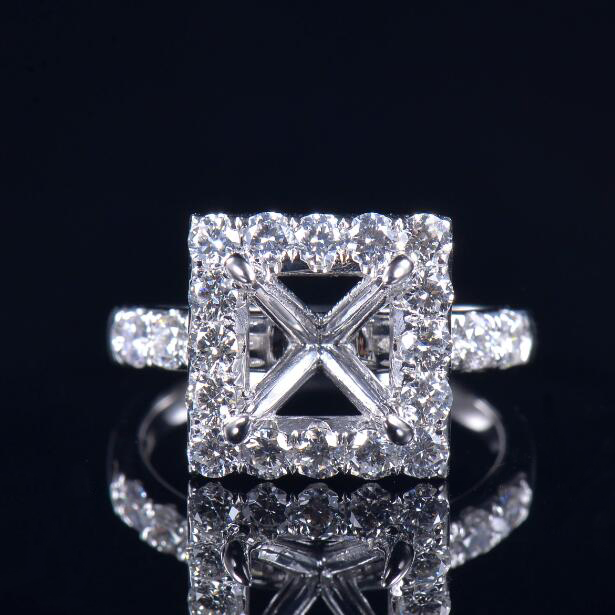 Rare Stunning Princess Cut Ring Mounting