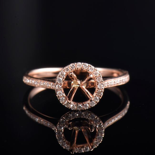 Simple 14K Rose Gold Ring Setting