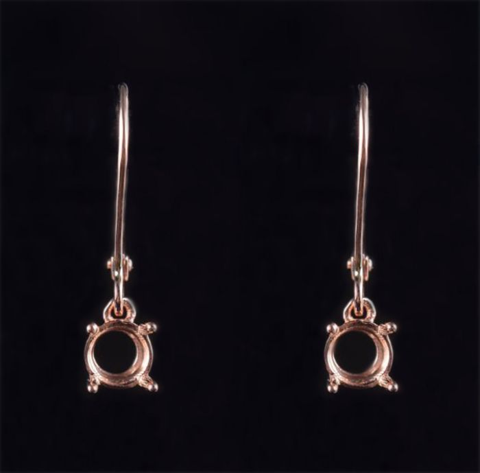 Simple Fine Semi Mount Dangle Earrings