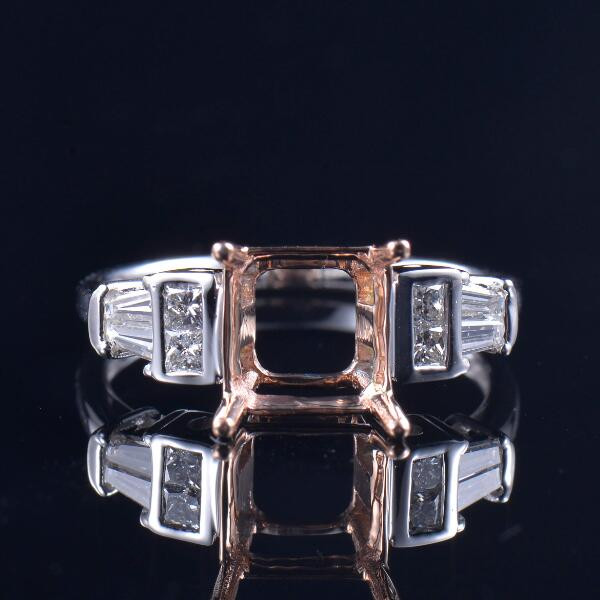 Solitaire Princess Cut Ring Semi Mount