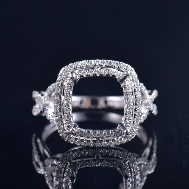 Twist Shank Cushion Cut Ring Mounting