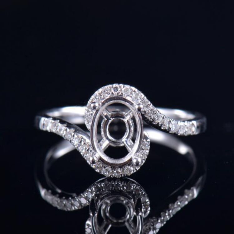 Twist Shank Lady Ring Semi Mount